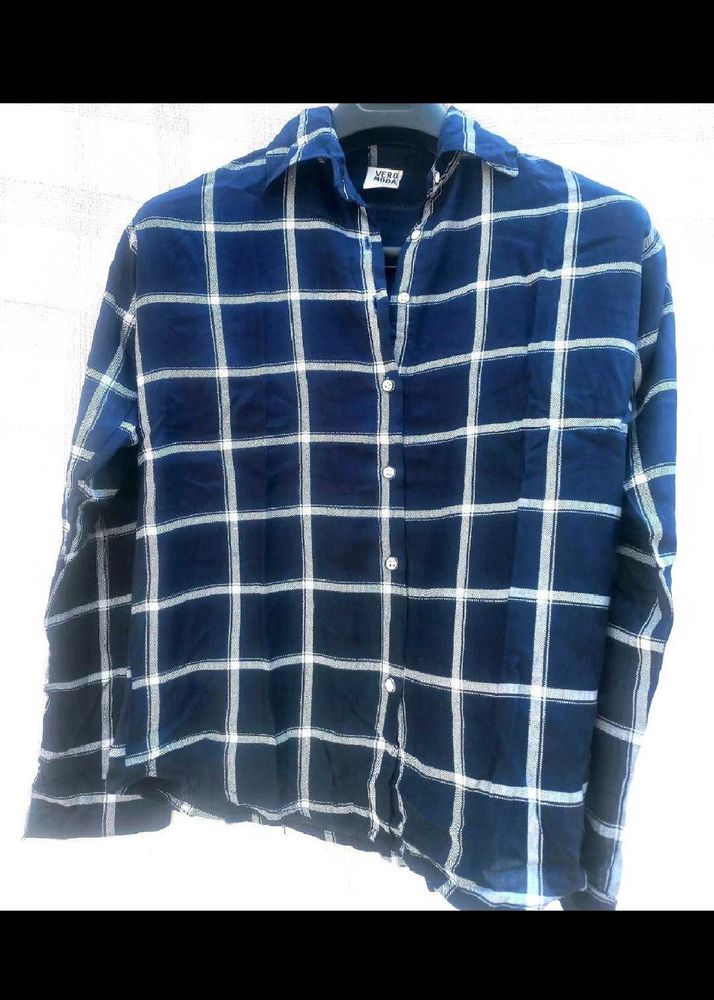Blue Plaid Flannel Shirt