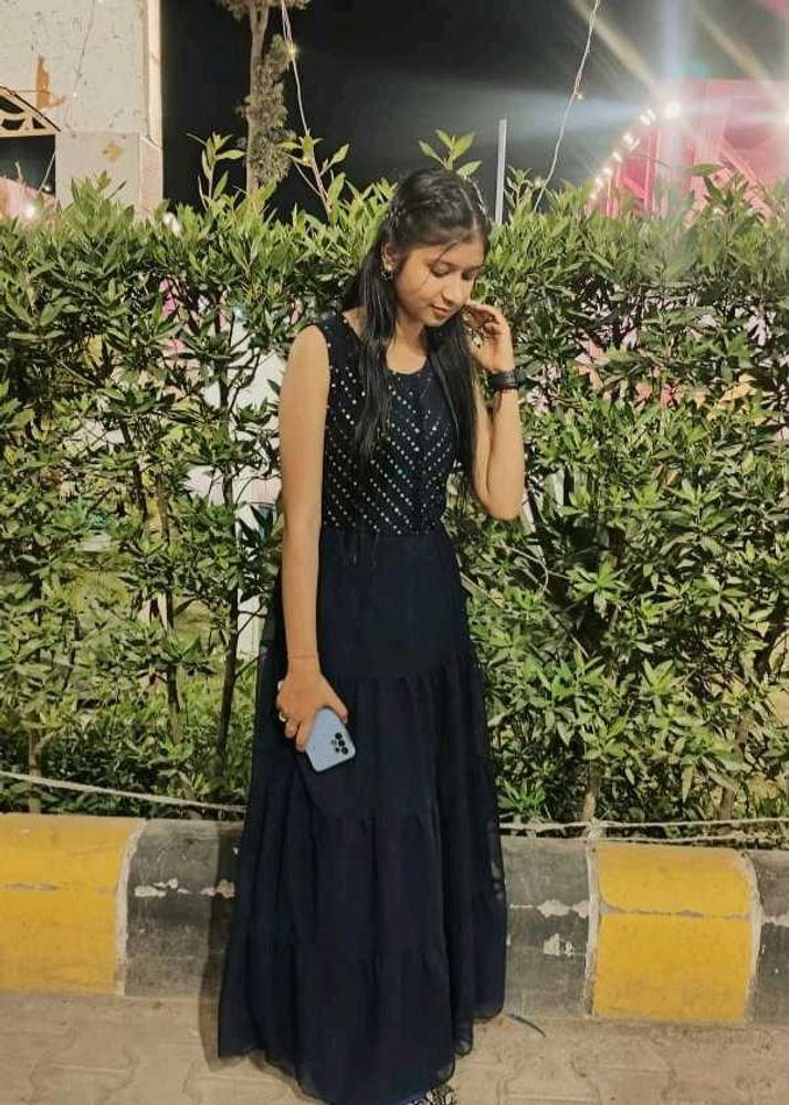 Navy blue Georgette Gown For Party