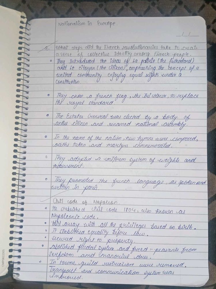 Handwritten Imp Qs Of Sst Class 10th