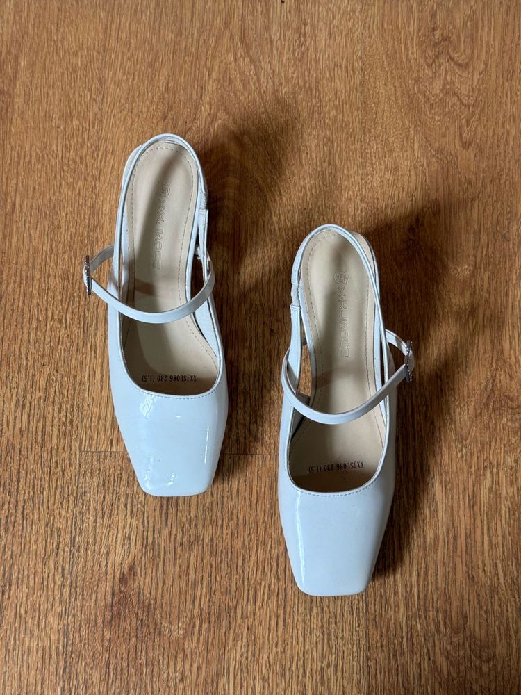 White Mary Jane Heels