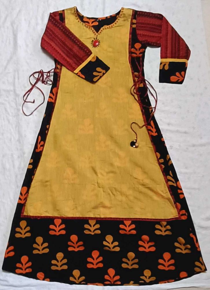 Black And Colorful Anarkali Dress