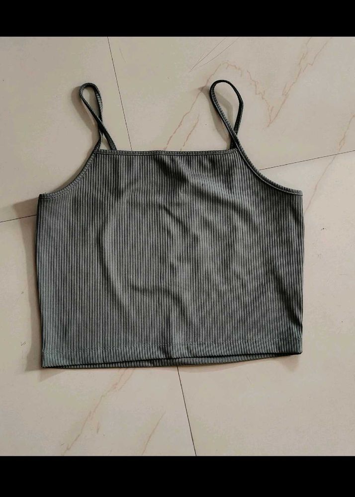 Grey Crop Top New