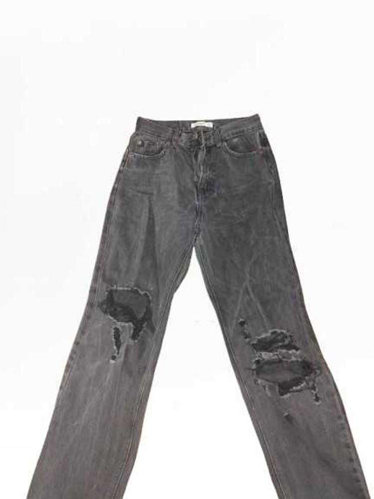 Charcoal Mom Ripped Jeans