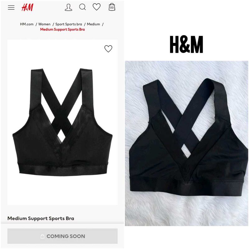 H&amp;M Black Active Bikini top