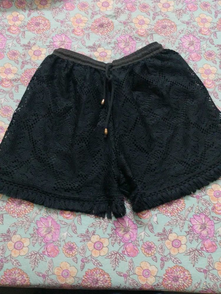 Lace Black Shorts