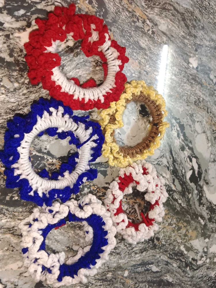 Colorful Handmade Crochet Scrunchies