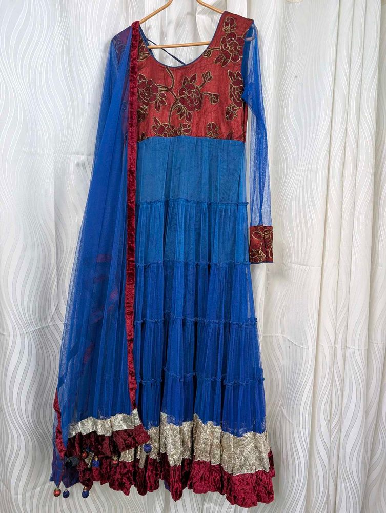 Anarkali Suit With Dupatta And Leggings