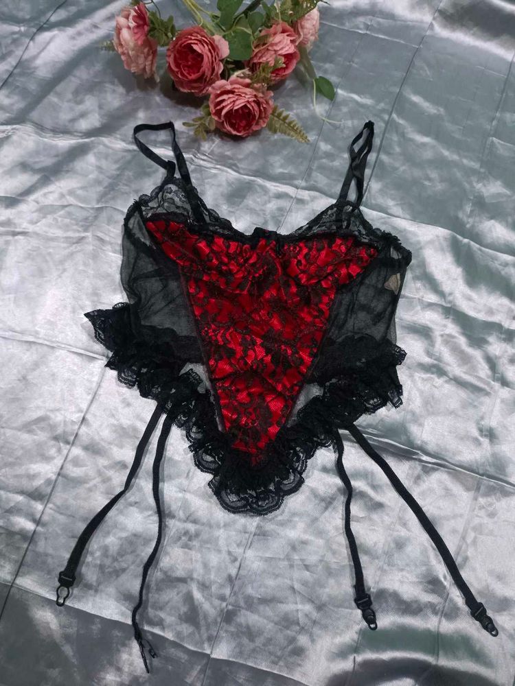 Red &amp; Black Lace Lingerie