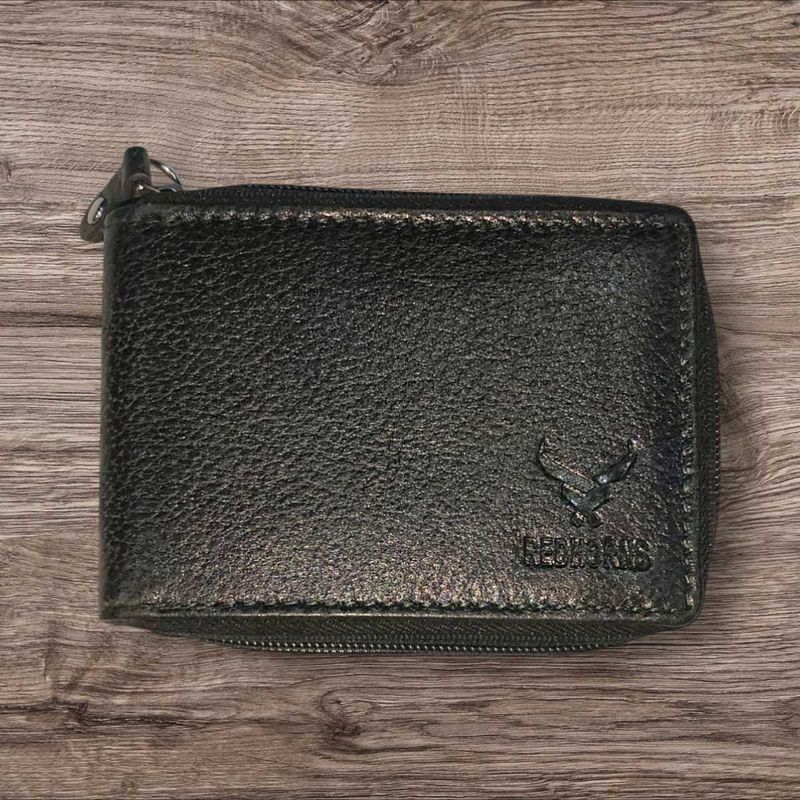 Stylish Leather Zip Around Mens Wallet