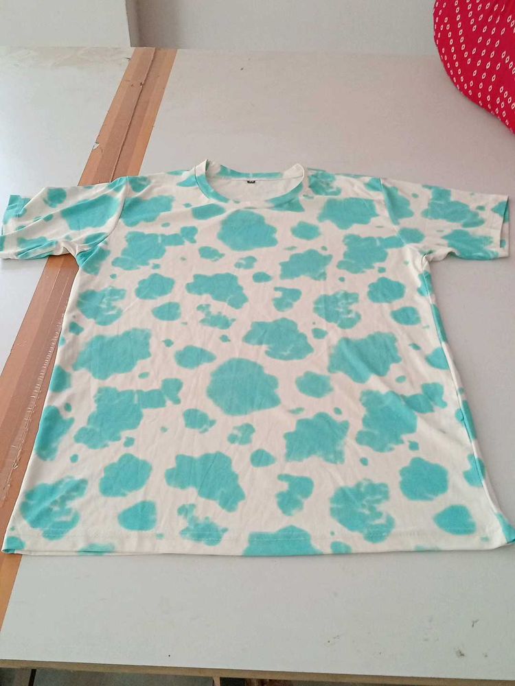 Blue Cow Print T-Shirt