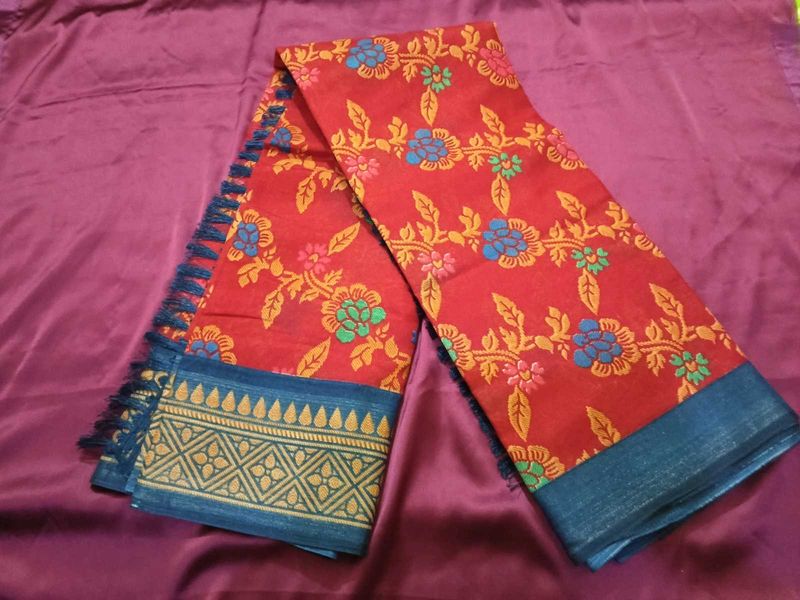 Siddharth - Red Floral Saree