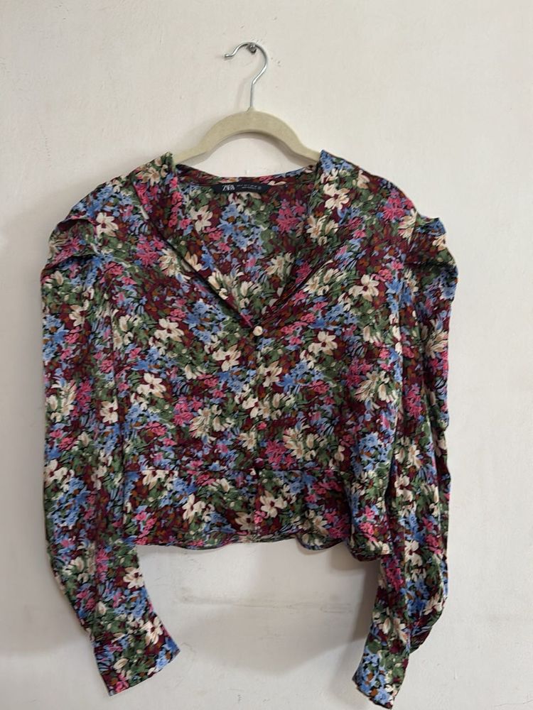 ZARA Floral Print Top | Size : Small