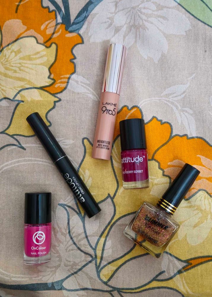 Lipsticks And Nail Paints - Combo Of 6