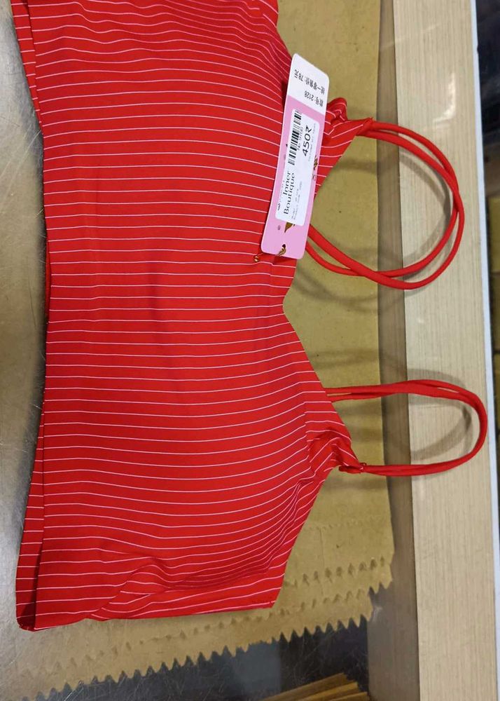 Red Striped Bra