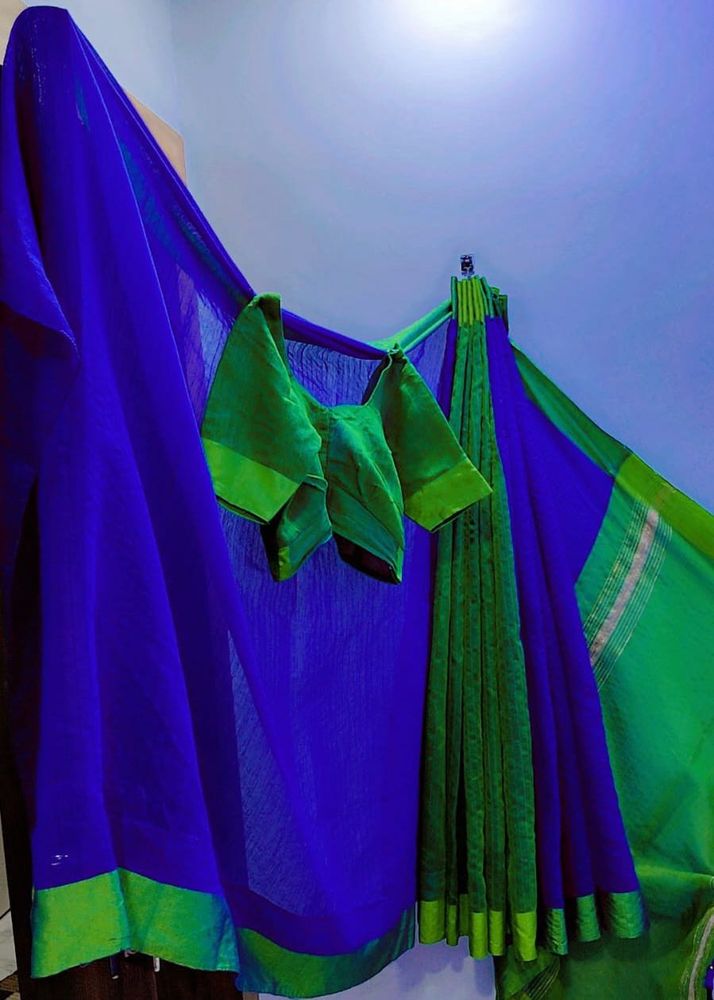 Blue &amp; Green Saree with Blouse