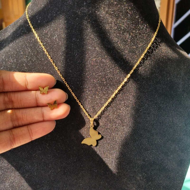 Butterflies Antitarnish Necklace Sets