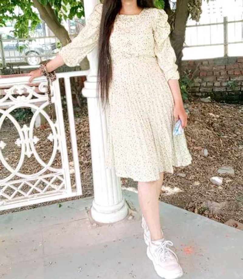 Korean Dress With Puff Sleeves