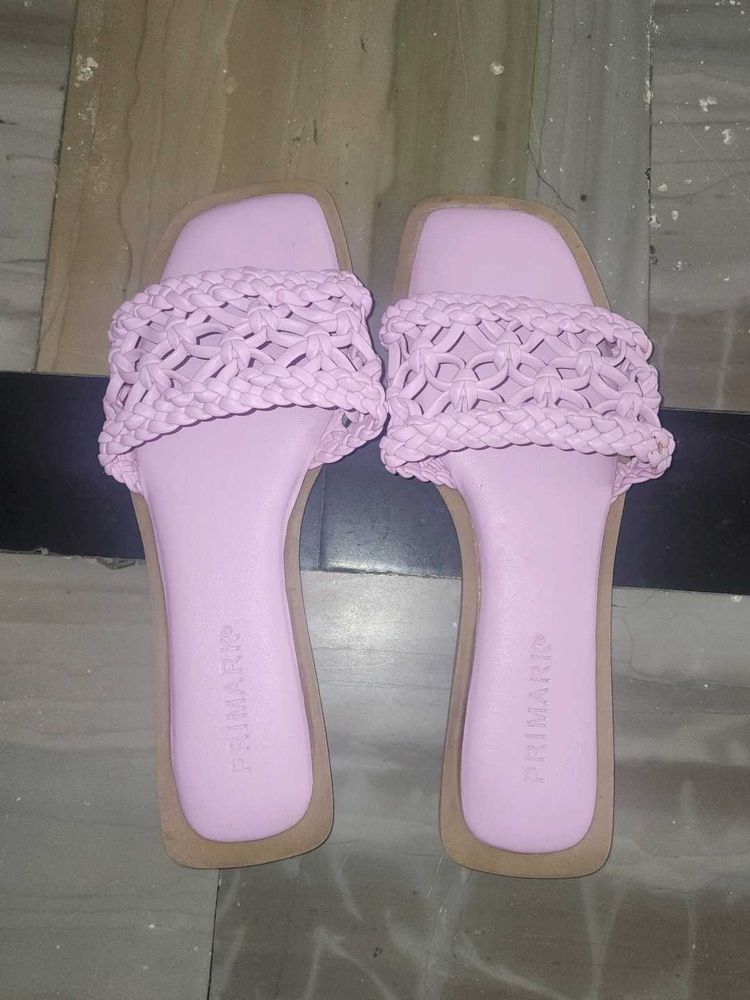 Primark baby pink Woven Slides