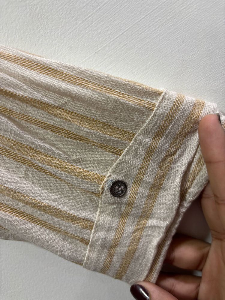 Beige Striped Shirt | Easy Breezy Everyday Look