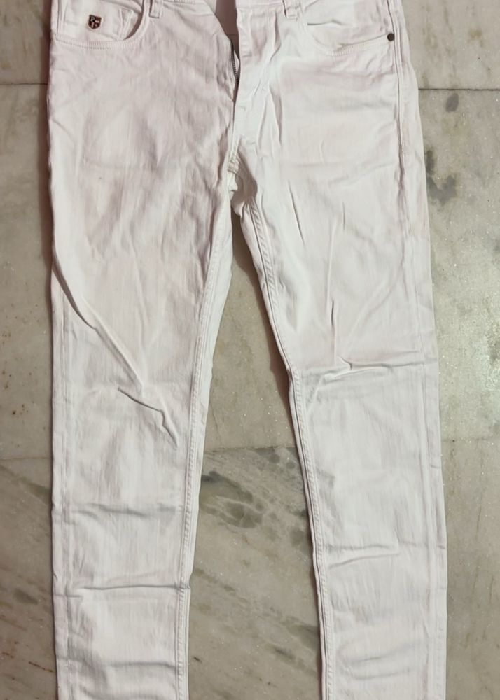 USPA Unisex White Jeans
