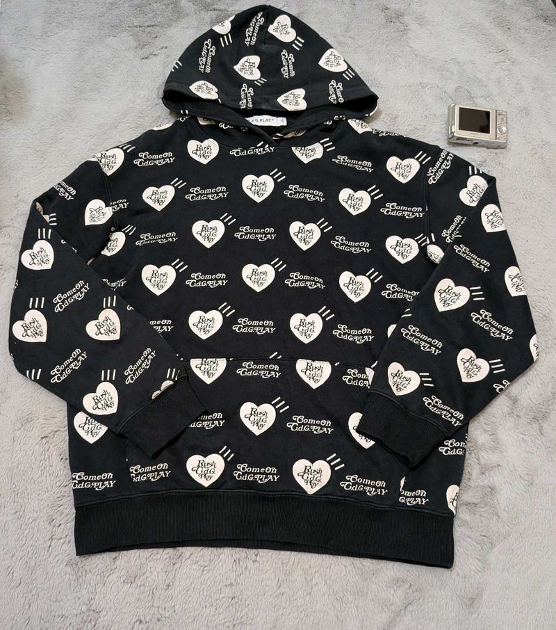 CDG PLAY Heart Print Hoodie