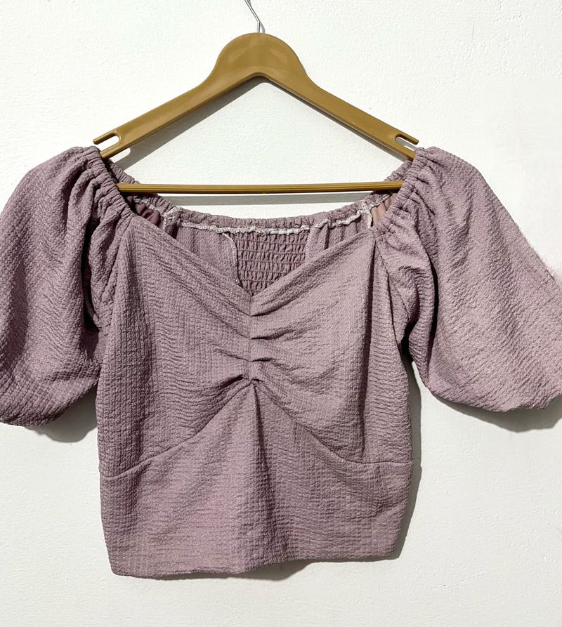 Purple Puff Sleeve Top