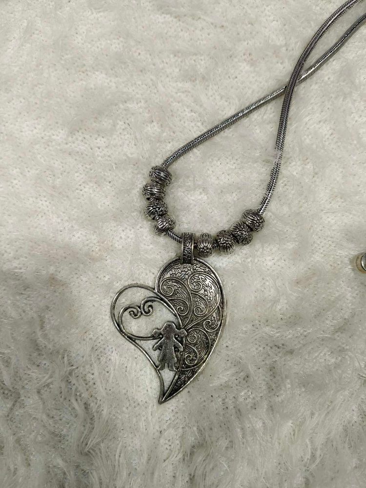 Heart Pendant oxidised Necklace