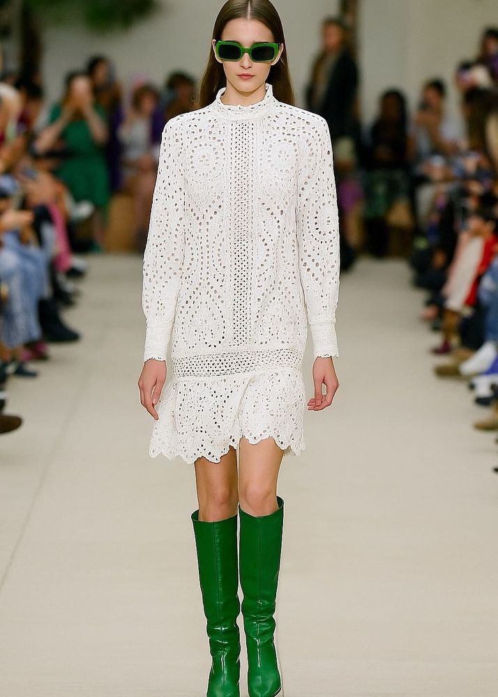 H&amp;M White Eyelet Dress