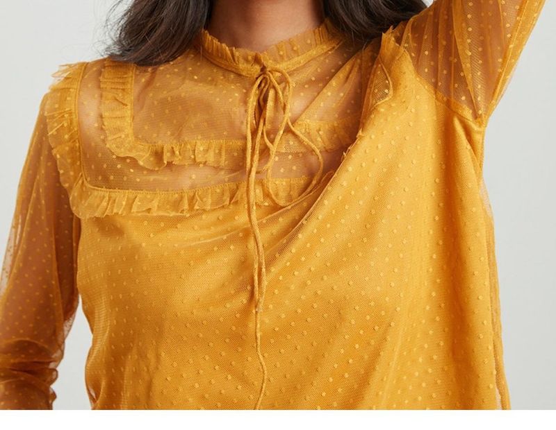 Mustard Mesh FlareTop