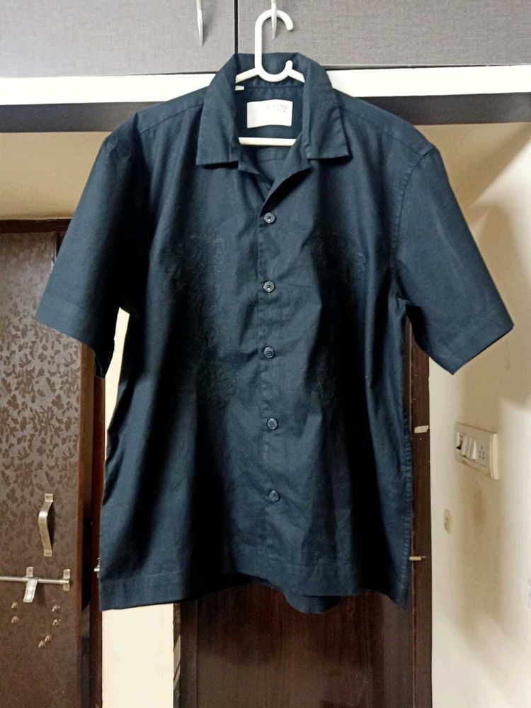 NEW SELECTED HOMME BlackOversized Embroidery Shirt