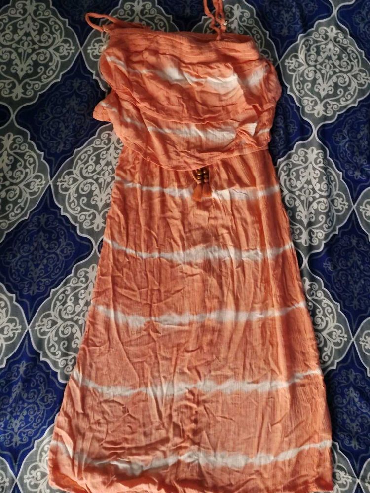 Orange Tie-Dye Sundress