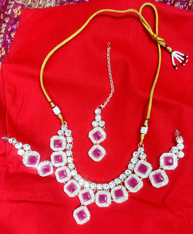 Pink Stone Jewelry Set, Brand New 👉Unused