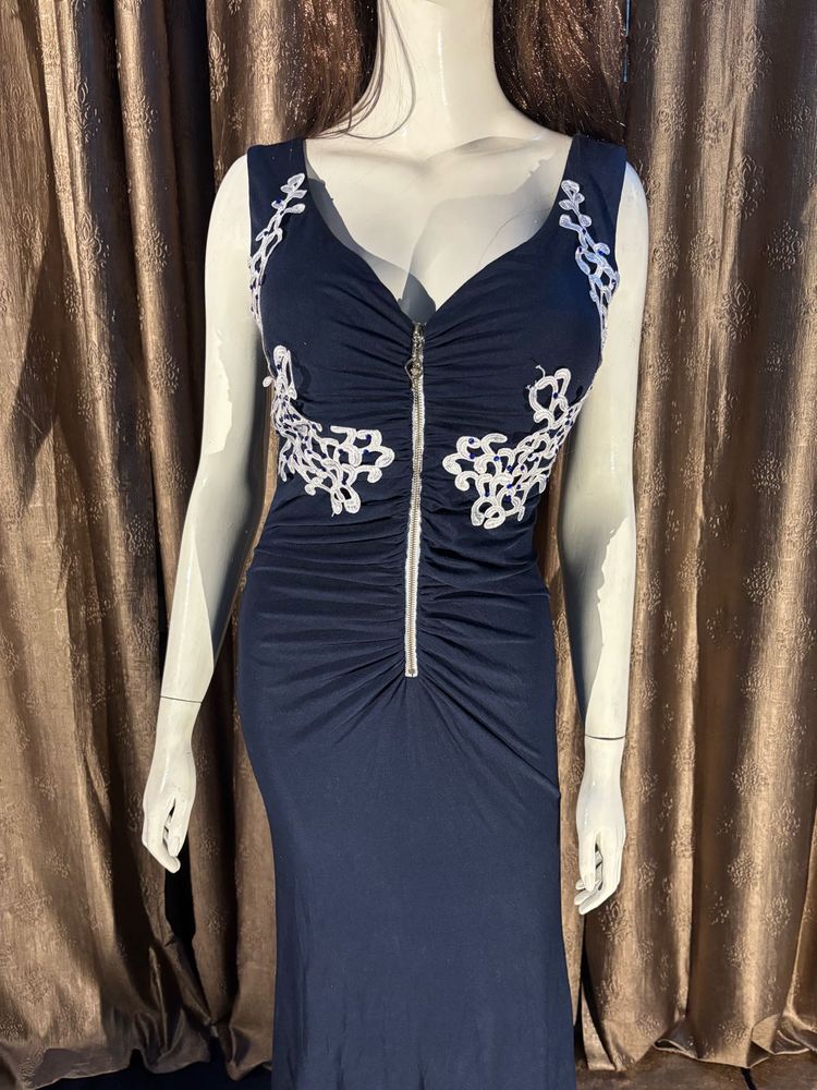 Elegant Navy Blue Maxi Dress