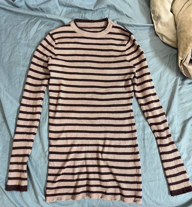 Brown Striped Top