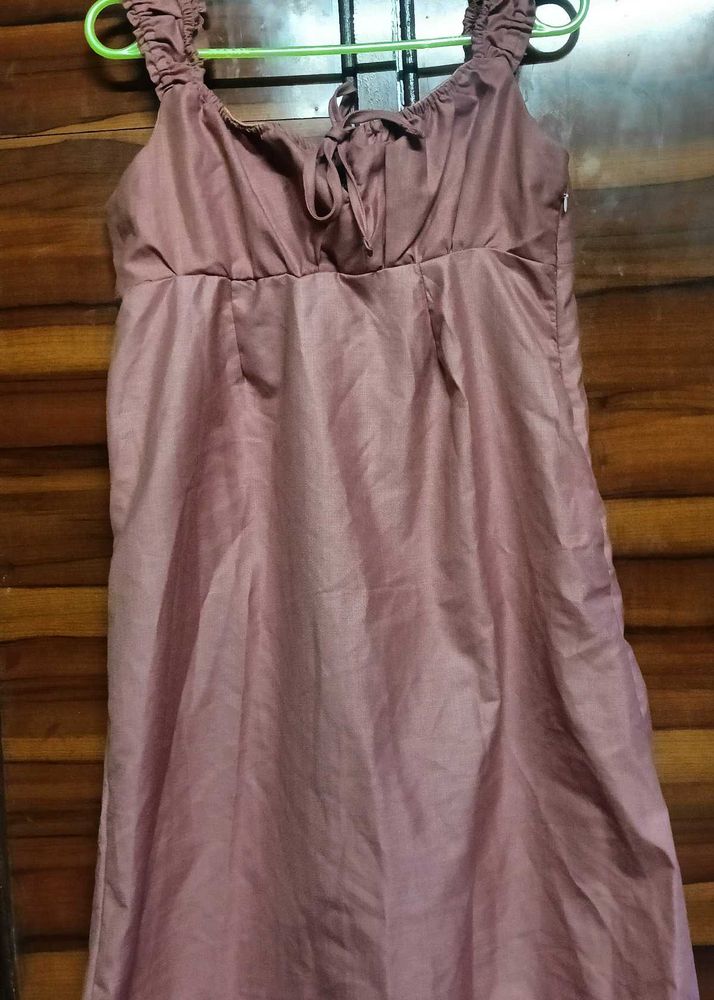 Mauve Tie-Front Dress