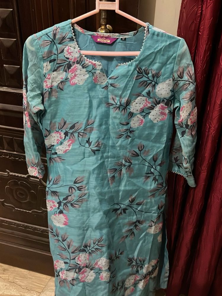 Sea Blue Kurti Set