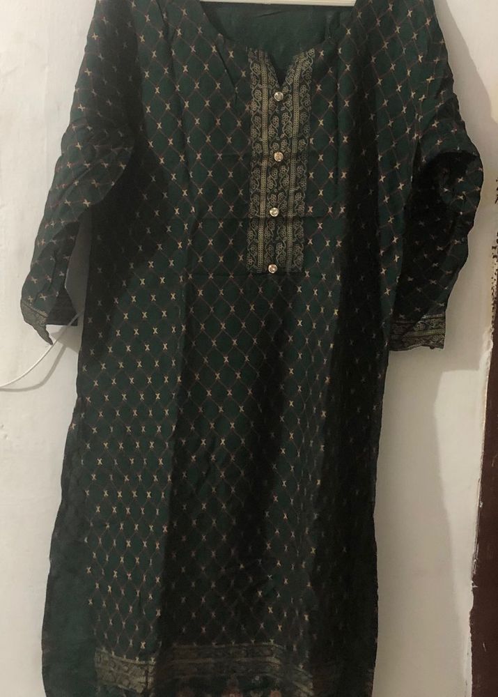 Elegant Green Printed Kurta