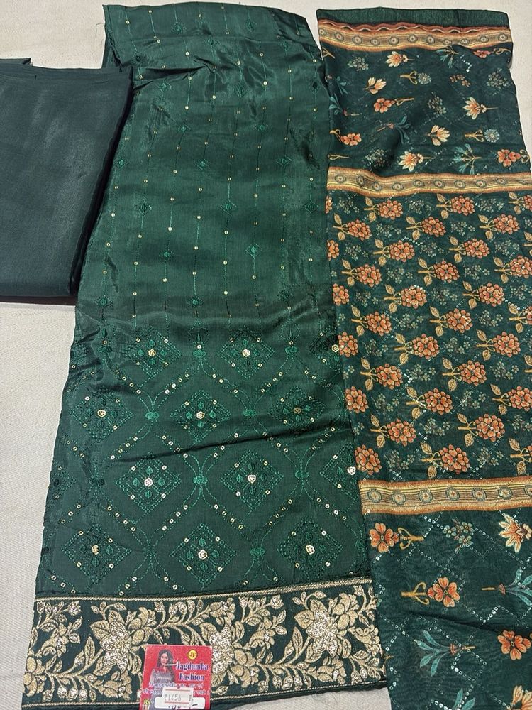Green Dress Material