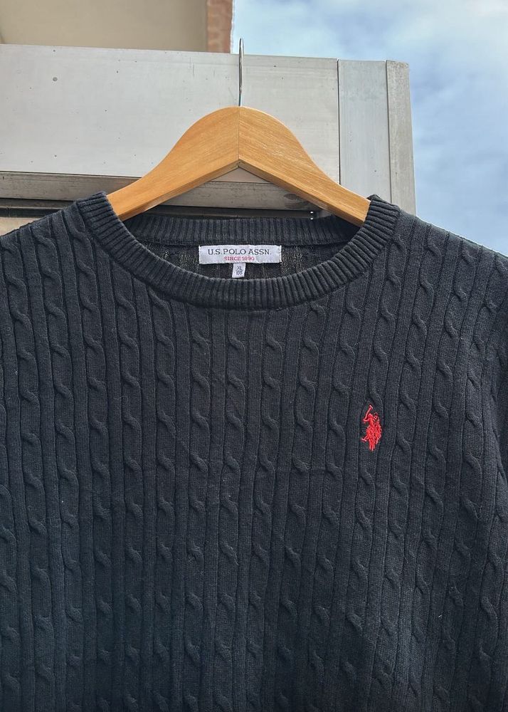US Polo Cable Knit Sweater