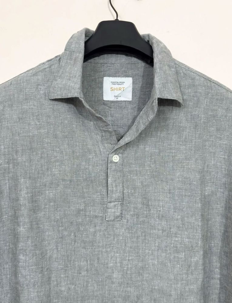 Gray Casual Linen Shirt