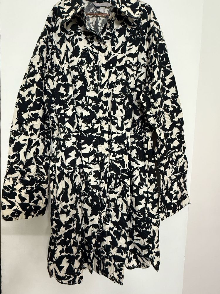 Abstract Print Shirt Dress