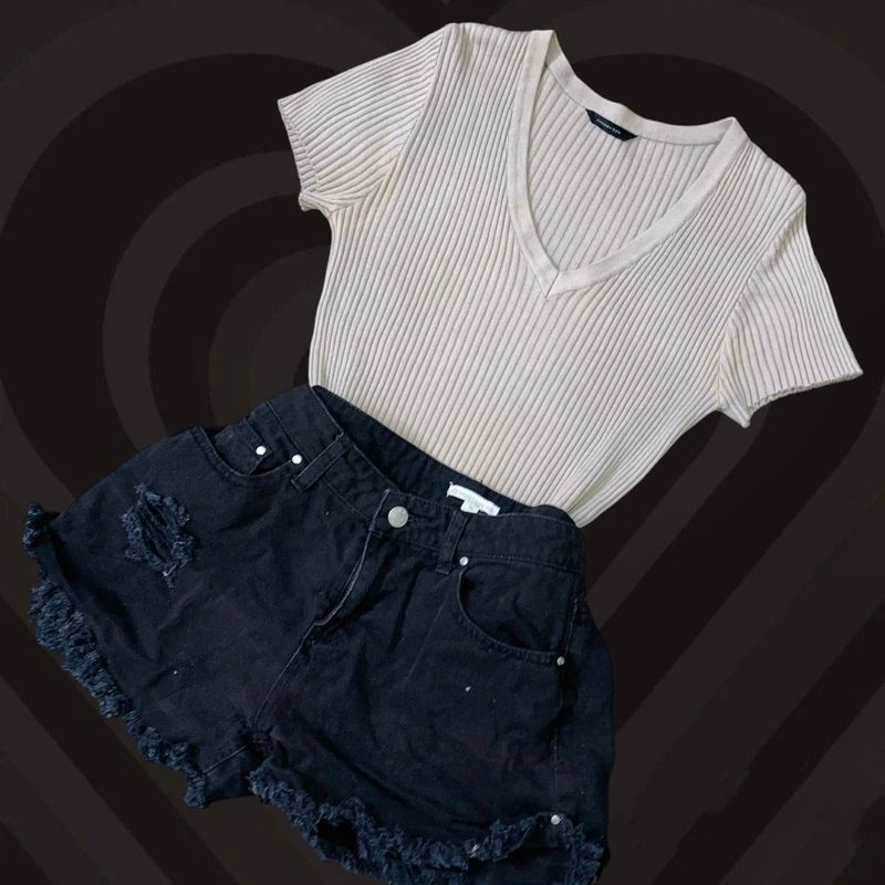 Ribbed Tee- Formal And Casual Wear Top