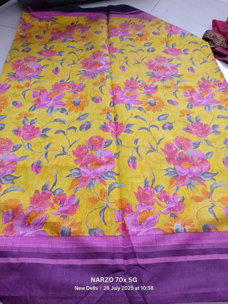 Tussar Embroidery Saree