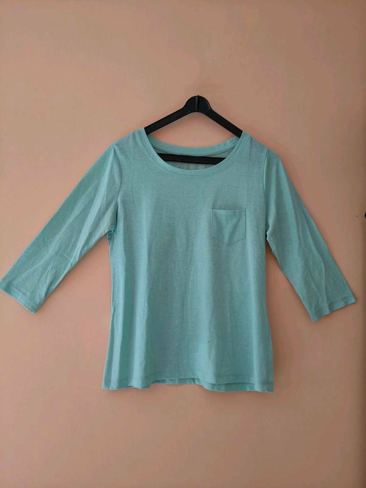 Aqua Blue Casual Top 🌊 | Size M | Soft Fabric