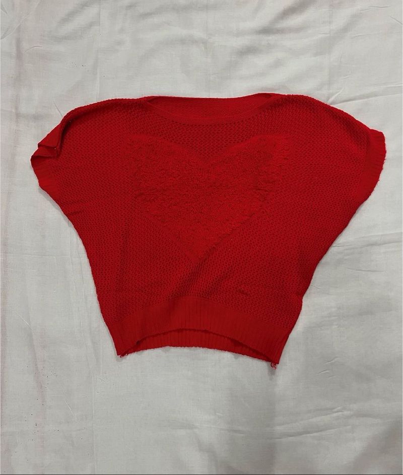 Red Knit Top