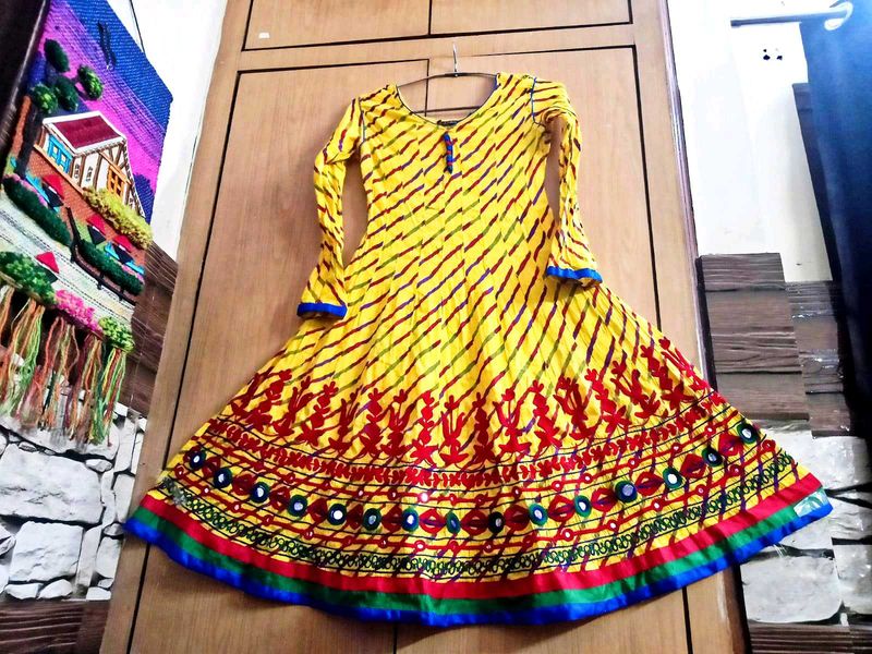 Kurti Cum Gown Wit Hand Embroidery And Mirror Work