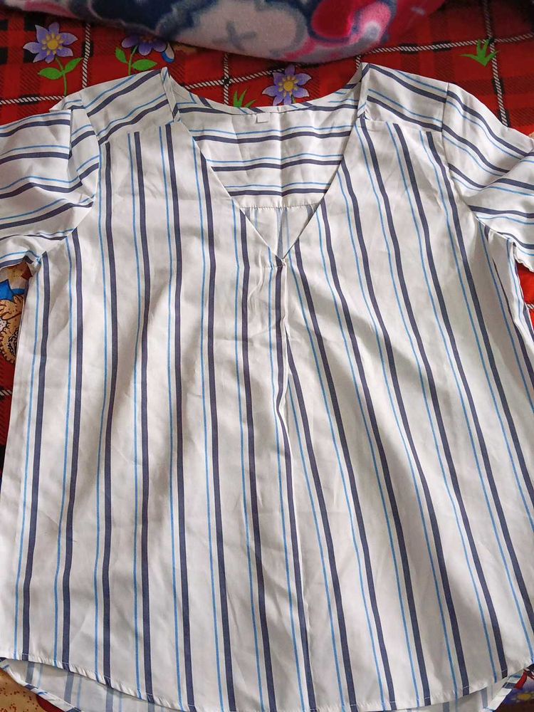 Striped V-Neck Top