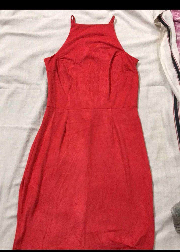 Red Halter Neck Mini Dress
