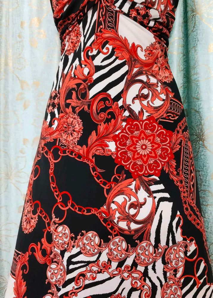 Patterned Midi Dress