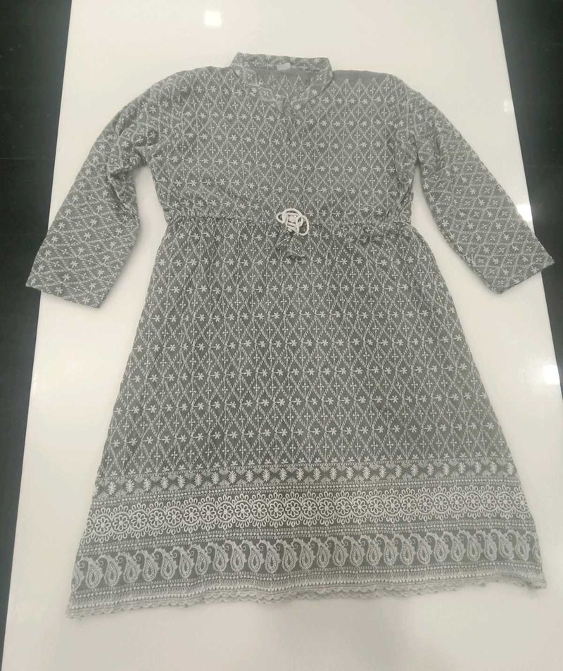 Patterned Grey Dress